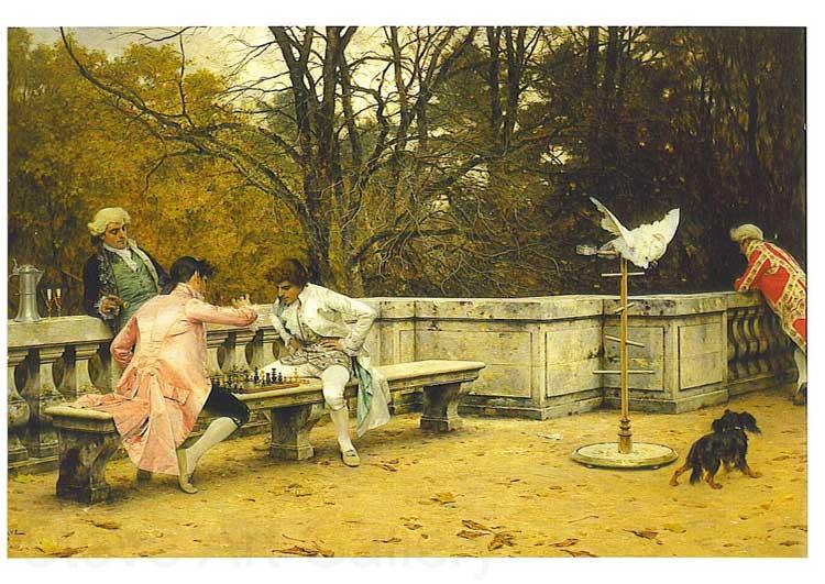 Charles Bargue The Chess Game France oil painting art